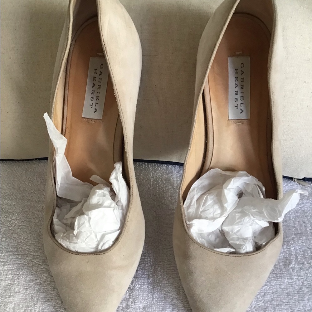 GABRIELA HEARST, Suede cream flats shoes.